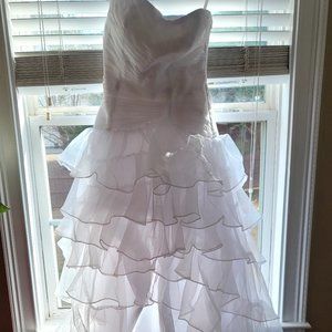 Ruffle AND High Low Wedding Dress. Size 10.
